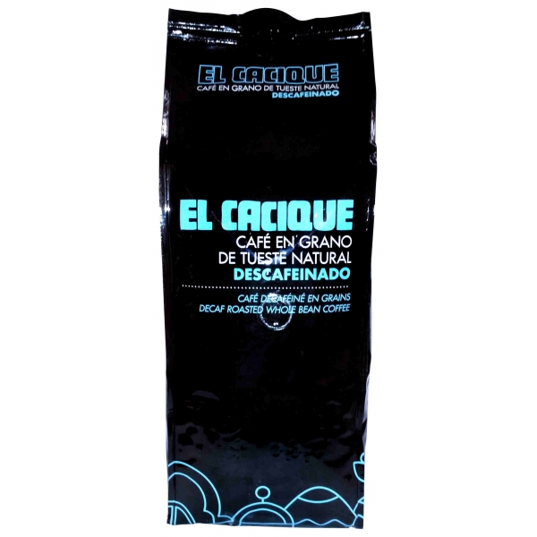 CAFE EL CACIQUE  DESCAFEINADO NATURAL EN GRANO   1KG