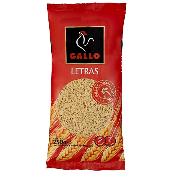 PASTA GALLO LETRAS 250GR