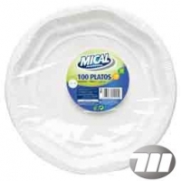 PLATO MICAL PLASTICO 20'5 CM 100 U
