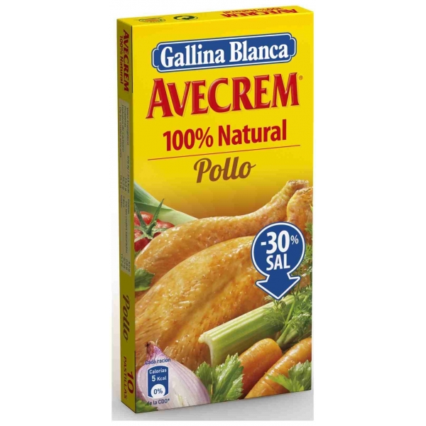 PASTILLAS AVECREM GALLINA BLANCA CALDO DE POLLO 10PAST.