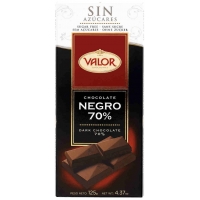 CHOCOLATE VALOR 70% SIN AZUCAR 125GR