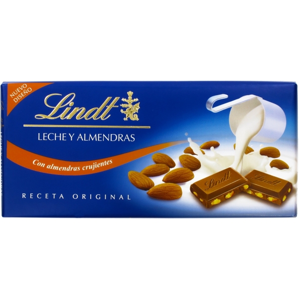 CHOCOLATE LINDT CON LECHE Y ALMENDRAS CRUJIENTES 125GR