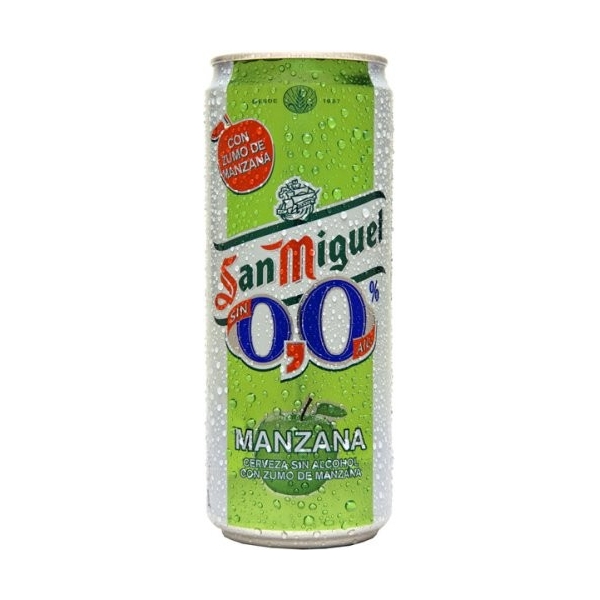 LATA CERVEZA SAN MIGUEL MANZANA SIN 33CL 