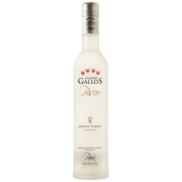PISCO MOSTO VERDE ACHOLADO CUATRO GALLOS 70CL   