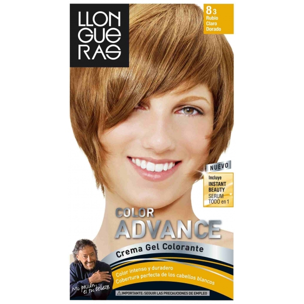 TINTE LLONGUERAS COLOR ADVANCE 8.3 RUBIO CLARO DORADO  