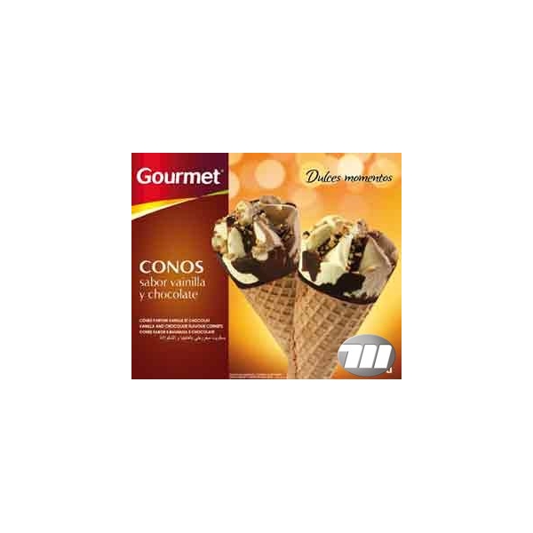 HELADO GOURMET CONO VAINILLA -CHOCO  P-6