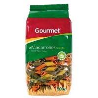 PASTA MACARRON TRICOLOR GOURMET 500GR