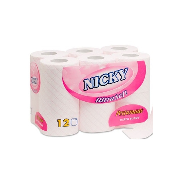PAPEL HIGIENICO NICKY PERFUMADO  12 ROLLOS