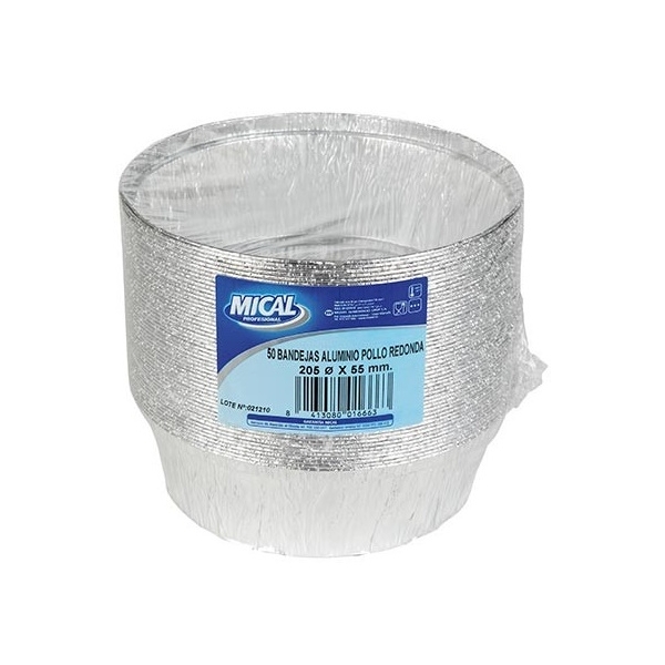 BANDEJA MICAL ALUMINIO POLLO RD.50U