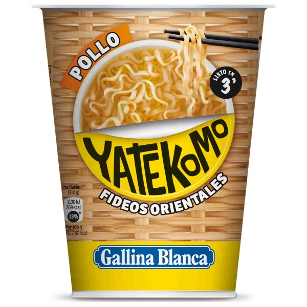 NOODLES YATEKOMO POLLO GALLINA BLANCA 60GR