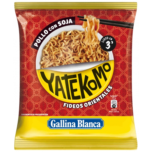 NOODLES YATEKOMO POLLO CON SOJA GALLINA BLANCA 79GR