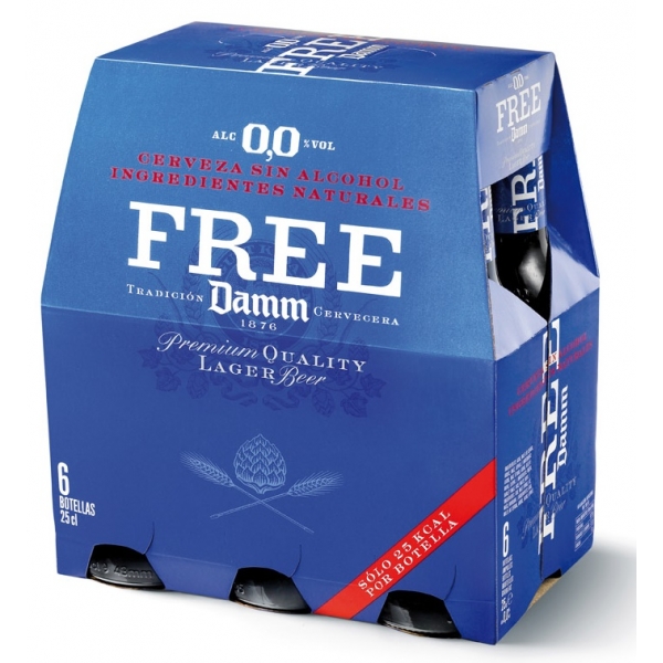 CERVEZA FREE DAMM SIN ALCOHOL 25CL P-6