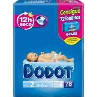 PAÑALES DODOT TALLA-2  3-6KG 78UN
