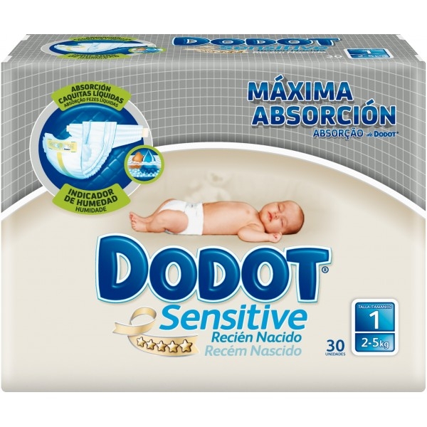 PA&Ntilde;ALES DODOT SENSITIVE T1  2-5KG  30U