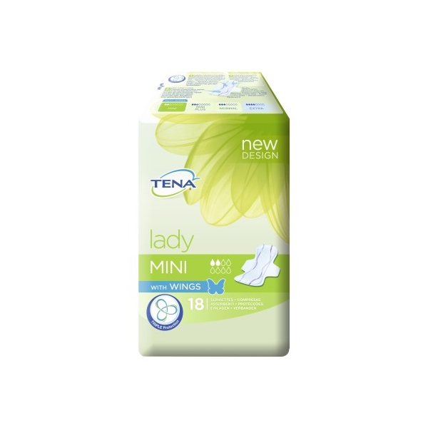 TENA LADY COMPRESA ALAS MINI 18U